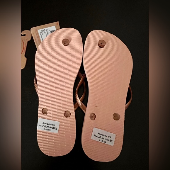 HAVIANAS SLIM ORGANIC SANDAL BALLET ROSE/GOLDEN BLUSH 9/10 - Picture 4 of 4
